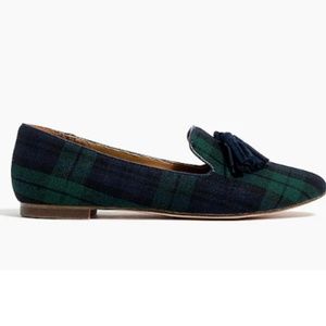 J. Crew Cora loafers in plaid with tassels